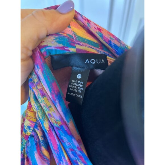 Aqua Women's Multicolor Sleeveless Lightweight Wrap Dress Tie Waist w/Pockets XS - Picture 12 of 13